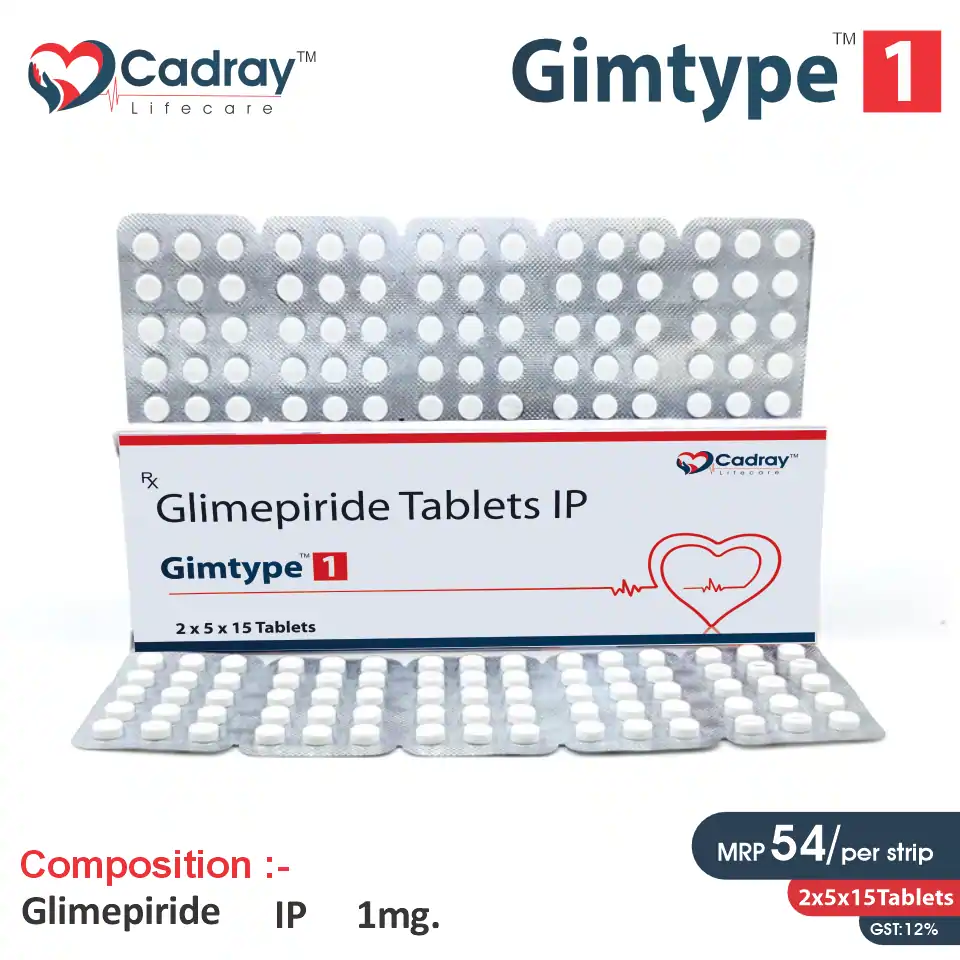Glimepiride 1mg Tablet for diabetes management | Best price for PCD Pharma Franchise | WHO-GMP certified